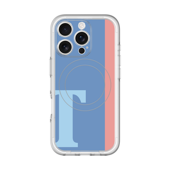 スリムプロテクションプレミアムケース with MagSafe［ オリジナル - initial color line - T blue ］