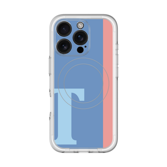スリムプロテクションプレミアムケース with MagSafe［ オリジナル - initial color line - T blue ］