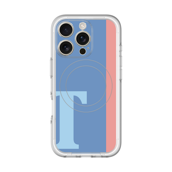 スリムプロテクションプレミアムケース with MagSafe［ オリジナル - initial color line - T blue ］