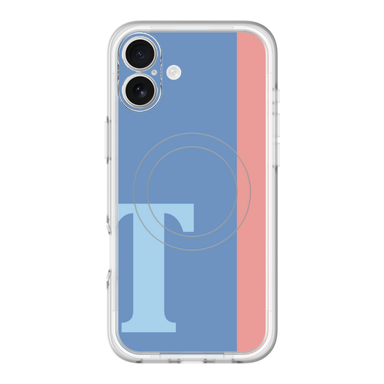 スリムプロテクションプレミアムケース with MagSafe［ オリジナル - initial color line - T blue ］