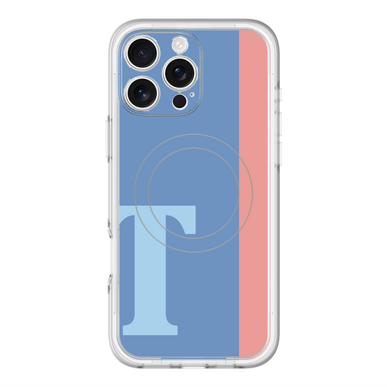 スリムプロテクションプレミアムケース with MagSafe［ オリジナル - initial color line - T blue ］