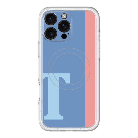 スリムプロテクションプレミアムケース with MagSafe［ オリジナル - initial color line - T blue ］