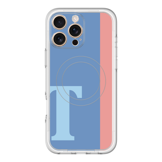 スリムプロテクションプレミアムケース with MagSafe［ オリジナル - initial color line - T blue ］