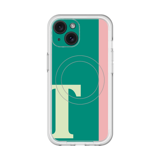 スリムプロテクションプレミアムケース with MagSafe［ オリジナル - initial color line - T green ］