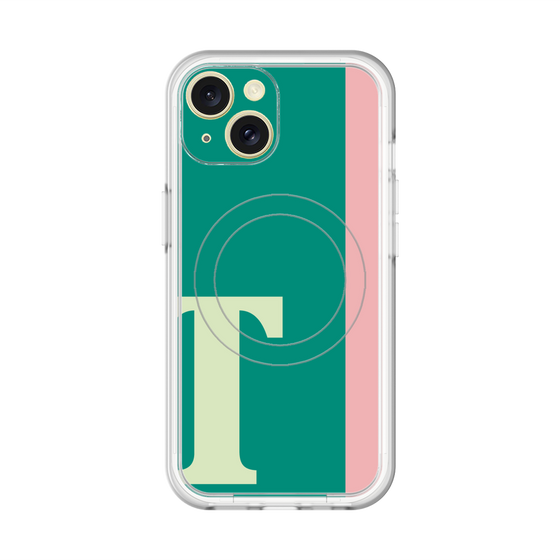 スリムプロテクションプレミアムケース with MagSafe［ オリジナル - initial color line - T green ］