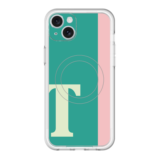 スリムプロテクションプレミアムケース with MagSafe［ オリジナル - initial color line - T green ］