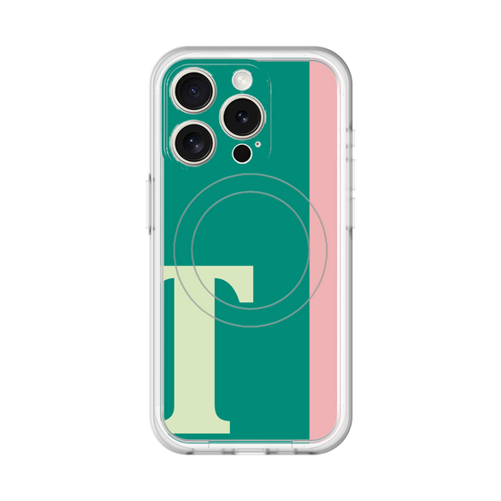 スリムプロテクションプレミアムケース with MagSafe［ オリジナル - initial color line - T green ］