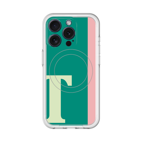 スリムプロテクションプレミアムケース with MagSafe［ オリジナル - initial color line - T green ］