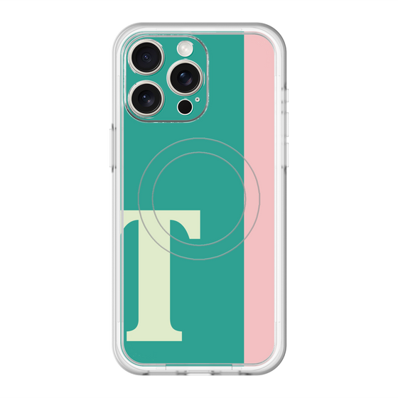 スリムプロテクションプレミアムケース with MagSafe［ オリジナル - initial color line - T green ］