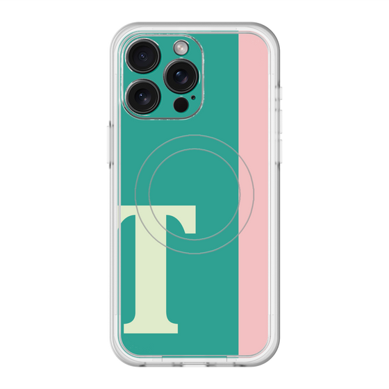 スリムプロテクションプレミアムケース with MagSafe［ オリジナル - initial color line - T green ］