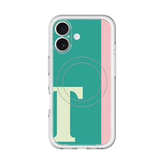 スリムプロテクションプレミアムケース with MagSafe［ オリジナル - initial color line - T green ］