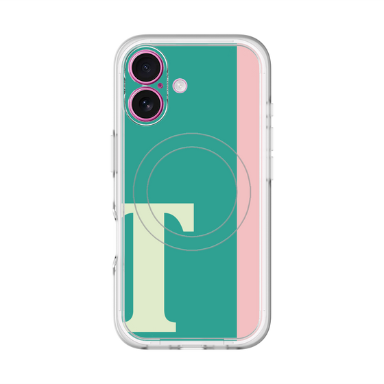 スリムプロテクションプレミアムケース with MagSafe［ オリジナル - initial color line - T green ］