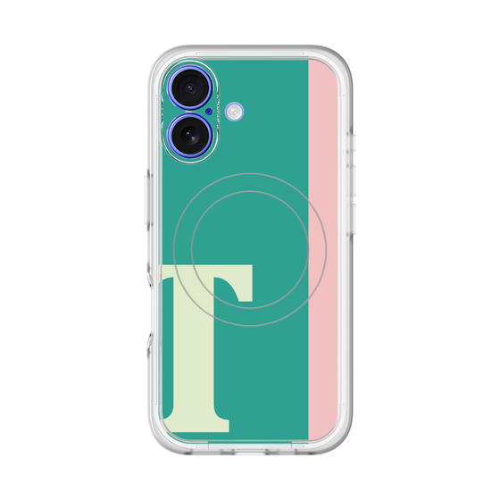 スリムプロテクションプレミアムケース with MagSafe［ オリジナル - initial color line - T green ］
