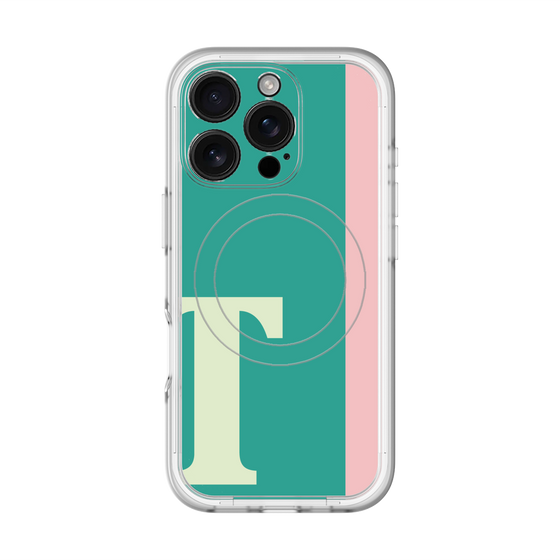 スリムプロテクションプレミアムケース with MagSafe［ オリジナル - initial color line - T green ］