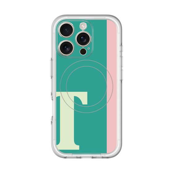 スリムプロテクションプレミアムケース with MagSafe［ オリジナル - initial color line - T green ］