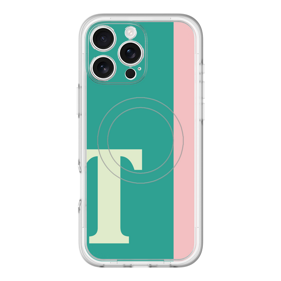 スリムプロテクションプレミアムケース with MagSafe［ オリジナル - initial color line - T green ］