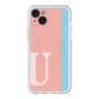スリムプロテクションプレミアムケース with MagSafe［ オリジナル - initial color line - U pink ］