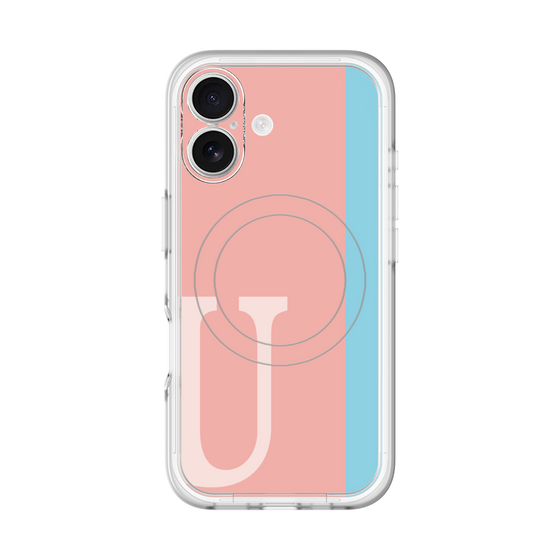 スリムプロテクションプレミアムケース with MagSafe［ オリジナル - initial color line - U pink ］