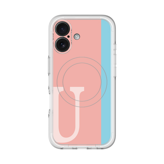 スリムプロテクションプレミアムケース with MagSafe［ オリジナル - initial color line - U pink ］
