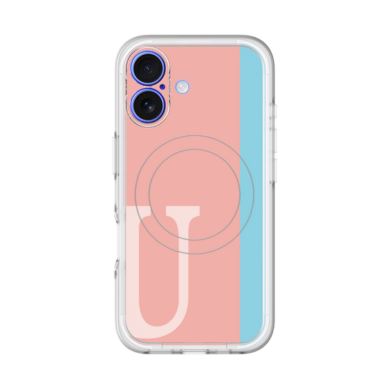 スリムプロテクションプレミアムケース with MagSafe［ オリジナル - initial color line - U pink ］