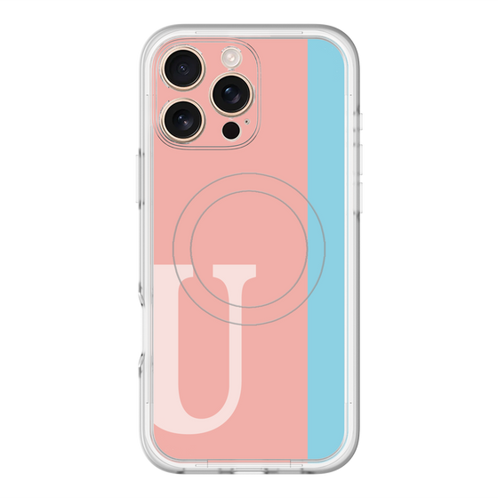 スリムプロテクションプレミアムケース with MagSafe［ オリジナル - initial color line - U pink ］