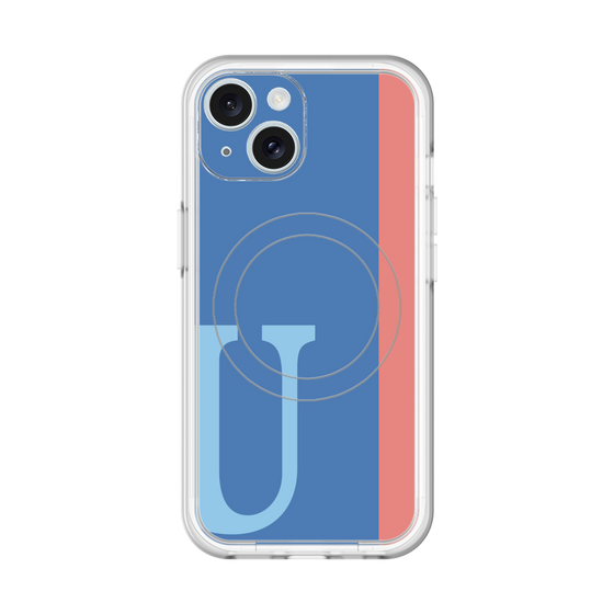 スリムプロテクションプレミアムケース with MagSafe［ オリジナル - initial color line - U blue ］