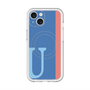 スリムプロテクションプレミアムケース with MagSafe［ オリジナル - initial color line - U blue ］