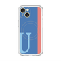 スリムプロテクションプレミアムケース with MagSafe［ オリジナル - initial color line - U blue ］