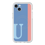 スリムプロテクションプレミアムケース with MagSafe［ オリジナル - initial color line - U blue ］