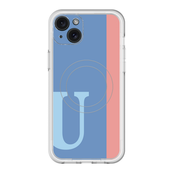 スリムプロテクションプレミアムケース with MagSafe［ オリジナル - initial color line - U blue ］