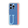 スリムプロテクションプレミアムケース with MagSafe［ オリジナル - initial color line - U blue ］