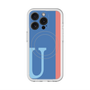 スリムプロテクションプレミアムケース with MagSafe［ オリジナル - initial color line - U blue ］