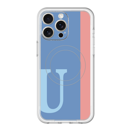 スリムプロテクションプレミアムケース with MagSafe［ オリジナル - initial color line - U blue ］