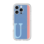 スリムプロテクションプレミアムケース with MagSafe［ オリジナル - initial color line - U blue ］