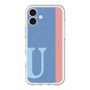 スリムプロテクションプレミアムケース with MagSafe［ オリジナル - initial color line - U blue ］