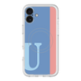 スリムプロテクションプレミアムケース with MagSafe［ オリジナル - initial color line - U blue ］