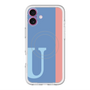 スリムプロテクションプレミアムケース with MagSafe［ オリジナル - initial color line - U blue ］