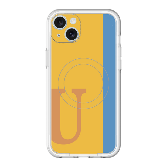 スリムプロテクションプレミアムケース with MagSafe［ オリジナル - initial color line - U orange ］
