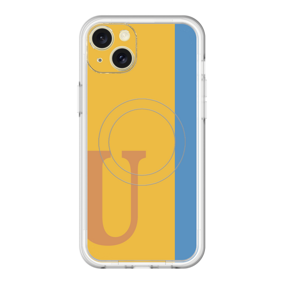 スリムプロテクションプレミアムケース with MagSafe［ オリジナル - initial color line - U orange ］