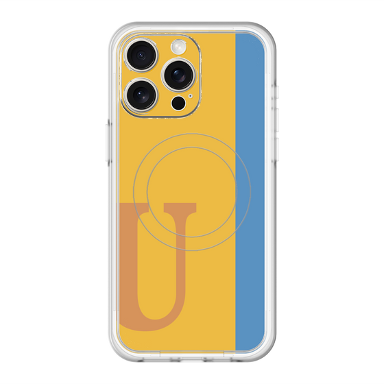 スリムプロテクションプレミアムケース with MagSafe［ オリジナル - initial color line - U orange ］