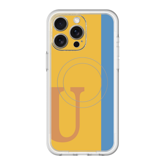 スリムプロテクションプレミアムケース with MagSafe［ オリジナル - initial color line - U orange ］
