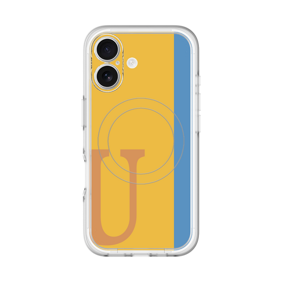 スリムプロテクションプレミアムケース with MagSafe［ オリジナル - initial color line - U orange ］