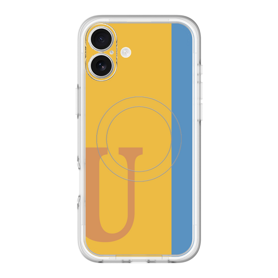 スリムプロテクションプレミアムケース with MagSafe［ オリジナル - initial color line - U orange ］