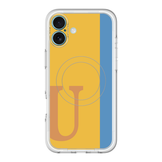 スリムプロテクションプレミアムケース with MagSafe［ オリジナル - initial color line - U orange ］