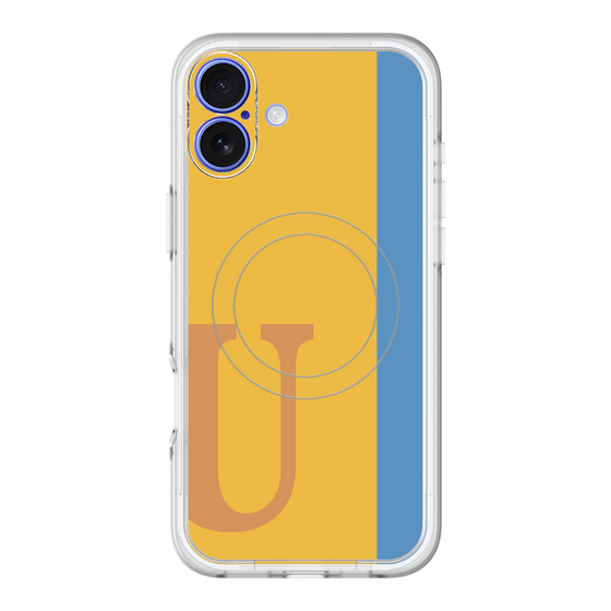 スリムプロテクションプレミアムケース with MagSafe［ オリジナル - initial color line - U orange ］