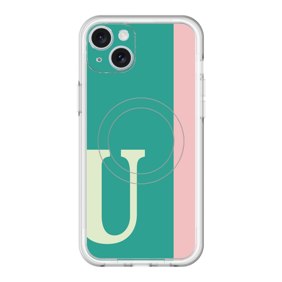 スリムプロテクションプレミアムケース with MagSafe［ オリジナル - initial color line - U green ］