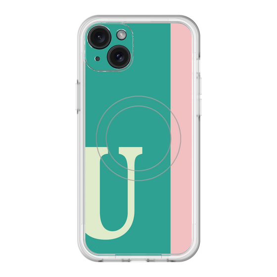 スリムプロテクションプレミアムケース with MagSafe［ オリジナル - initial color line - U green ］