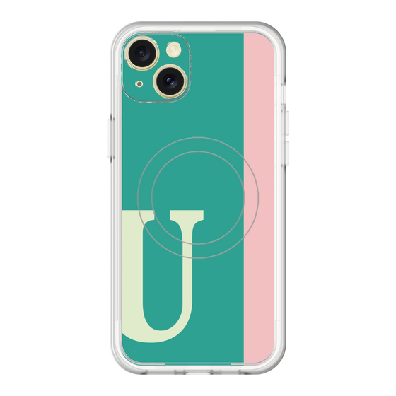 スリムプロテクションプレミアムケース with MagSafe［ オリジナル - initial color line - U green ］