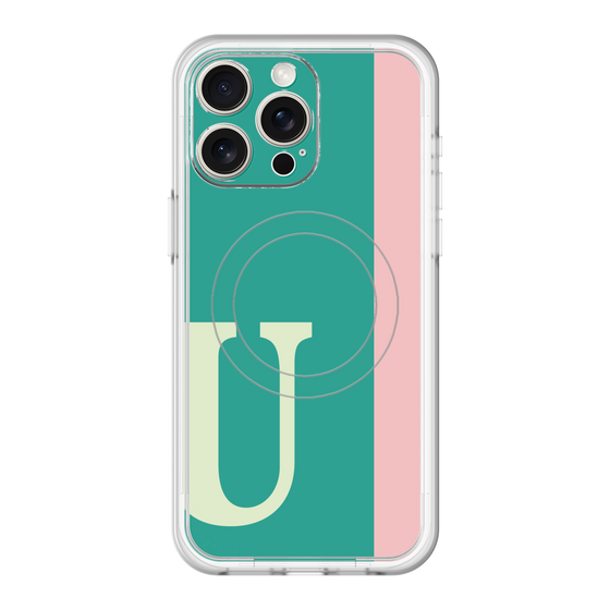スリムプロテクションプレミアムケース with MagSafe［ オリジナル - initial color line - U green ］
