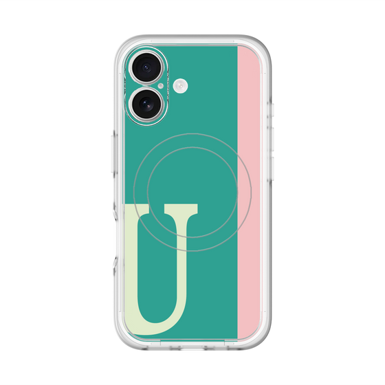スリムプロテクションプレミアムケース with MagSafe［ オリジナル - initial color line - U green ］